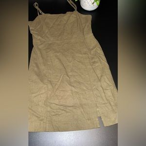 Forever 21 Olive Green Bodycon Mini Dress with Slit Size Small NWT
